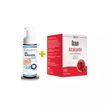 Отбеливающая пена для зубов Orzax E2' Quality + Астаксантин Orzax Ocean, 30 капсул