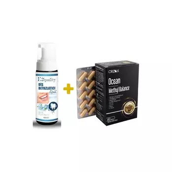 Отбеливающая пена для зубов Orzax E2' Quality + Добавка Orzax Ocean Methyl Balance Supplementary Food, 60 капсул