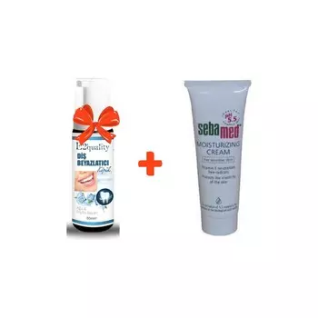 Отбеливающая пена для зубов Orzax E2' Quality + Увлажняющий крем Sebamed для ежедневного ухода, 50 мл