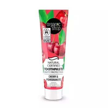 Отбеливающая зубная паста Natural Certified Toothpaste Cherry & Pomegranate Organic Shop, 100 g