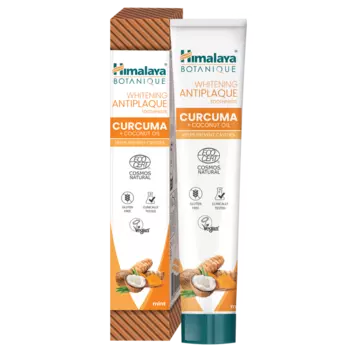 Отбеливающая зубная паста против зубного налета с куркумой и кокосовым маслом, 75 мл Himalaya Botanique
