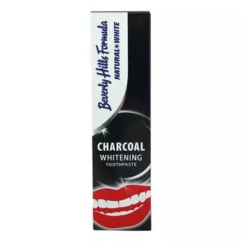 Отбеливающая зубная паста с активированным углем, 100мл Beverly Hills, Natural White Charcoal Whitening Toothpaste