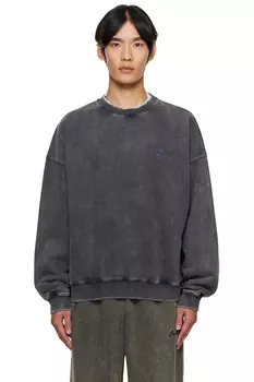 Отбелённый свитшот We11Done, синий