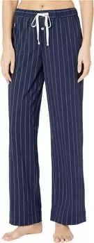 Отдельные длинные брюки из хлопка и полиэстера из джерси LAUREN Ralph Lauren, цвет Navy Stripe