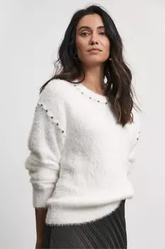 Отделка жемчугом джемпер Joanna Hope, белый