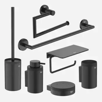 Отели Коллекция аксессуаров для ванной комнаты Round черного цвета Roca