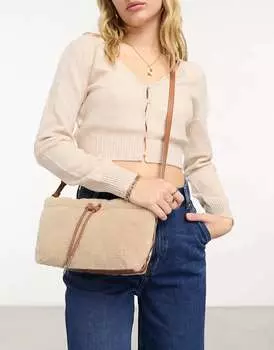 & Other Stories бежевая сумочка из овчины