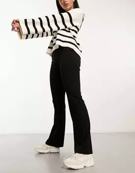 & Other Stories черные широкие брюки из эластичной ткани с завышенной талией и молниями