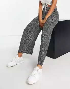 & Other Stories Черные широкие брюки с ярким цветочным принтом