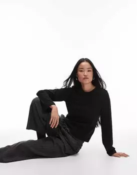 & Other Stories – Черный топ с длинными рукавами