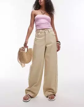 & Other Stories Джинсы широкие из денима с высокой посадкой и потертостями в цвете «масляно-желтый»