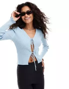 & Other Stories - Кардиган с рюшами на рукавах и синей застежкой спереди