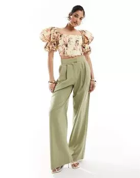 & Other Stories – Корсетный топ с рукавами-фонариками с мелким цветочным узором