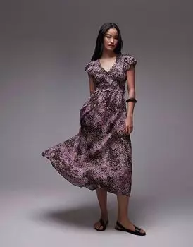 & Other Stories макси-платье с объемными рукавами в цветочный принт