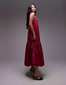 & Other Stories макси-платье с заниженной талией и глубоким вырезом на спине розового цвета