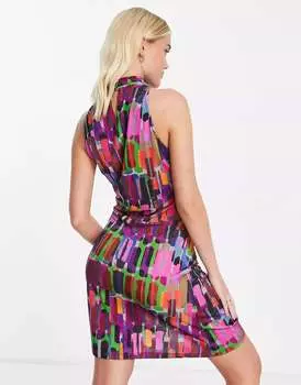 & Other Stories мини-платье из джерси с бретельками и абстрактным принтом