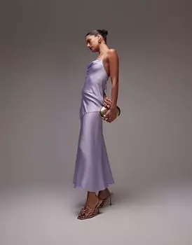 & Other Stories Платье-комбинация макси-ками с глубоким вырезом на спине в сиреневом цвете