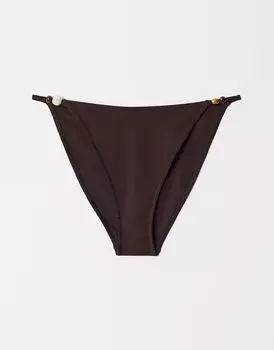 & Other Stories плавки бикини с бретельками-ракушками коричневого цвета