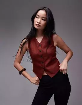 & Other Stories приталенный льняной жилет цвета ржавчины