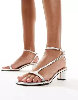 & Other Stories – Серебристые кожаные сандалии