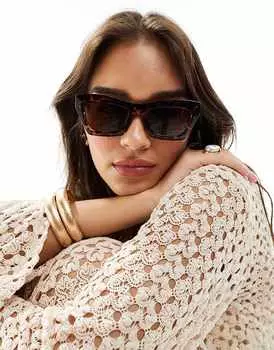 & Other Stories – Темные солнцезащитные очки «кошачий глаз» черепахового цвета