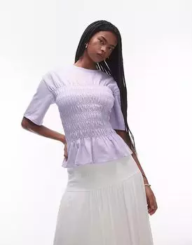 & Other Stories топ с корсетом и рюшами в сиреневом цвете