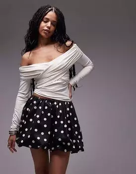 & Other Stories юбка-фонарик с принтом в виде монохромных точек