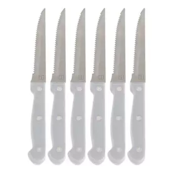 OTIX набор ножей для стейка, 6 предметов, серый, можно мыть в посудомоечной машине, 21x2x1,5 см, набор ножей для стейка, из нержавеющей стали