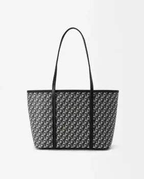 Открытая многопозиционная сумка-тоут с геометрическим принтом Parfois, черный