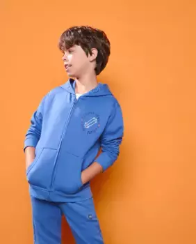 Открытая толстовка для мальчика с капюшоном Kids El Corte Ingls, темно-синий