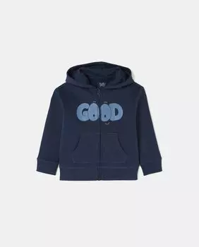 Открытая толстовка с капюшоном с надписью El Corte Ingls, темно-синий