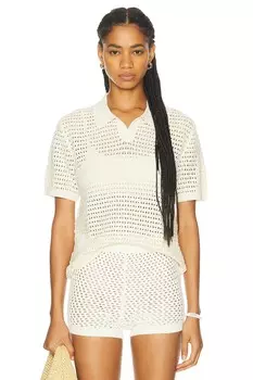 Открытая трикотажная рубашка-поло с короткими рукавами WAO, кремовый