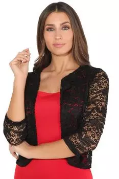 Открытое вечернее платье из кружева по всей длине KRISP, черный