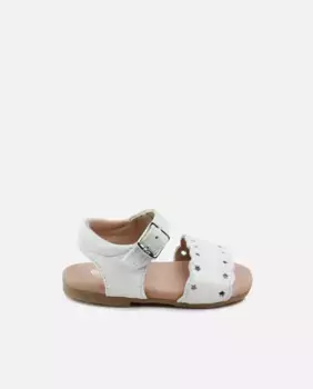 Открытые босоножки для девочки из бежевой кожи Eli 1957, бежевый