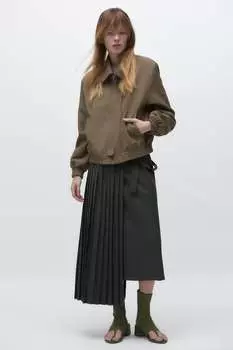 Открытые ботинки из неопрена ZARA, хаки зеленый