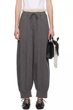 Открытые кружевные шорты с завязками для отдыха Simone Rocha, цвет charcoal