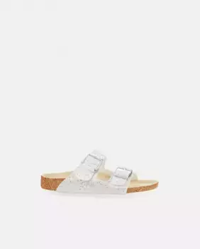 Открытые сандалии Girl's Arizona Cosmic Sparkle из синтетической кожи Birkenstock, белый
