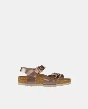 Открытые сандалии Rio Kids для девочек с несколькими ремешками и пряжкой Birkenstock, золотой