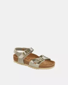 Открытые сандалии Rio Kids для девочек с несколькими ремешками и пряжкой Birkenstock, золотой