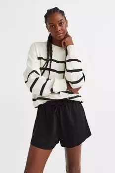 Открытые шорты из твила H&amp;M, черный