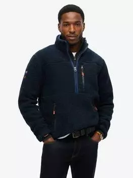 Открытый флисовый джемпер на молнии наполовину Superdry, цвет Eclipse Navy