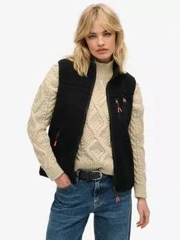 Открытый флисовый жилет Superdry, черный