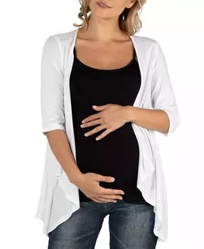 Открытый кардиган для беременных с рукавами до локтя 24seven Comfort Apparel, белый