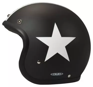Открытый шлем Retro Star Black DMD, черный