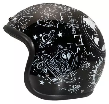 Открытый шлем Vintage Weird DMD, черный/белый