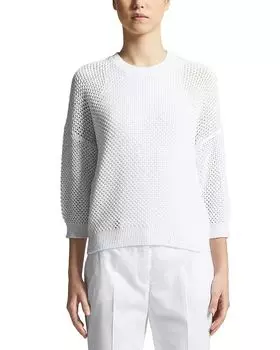 Открытый вязаный свитер с рукавом 3/4 Peserico, белый