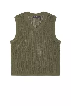 Открытый вязаный жилет с V-образным вырезом Wao, оливковый