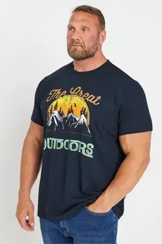 Отличная футболка для отдыха на природе Badrhino Big & Tall, синий