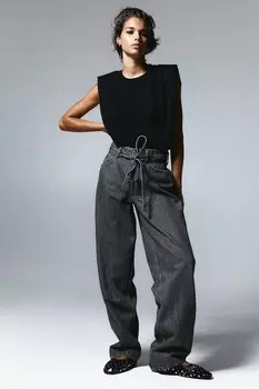 Отличные мешковатые низкие джинсы H&M, серый