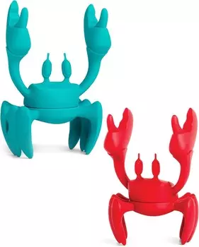 OTOTO Набор из 2 шт.: подставка для ложки Aqua the Crab + держатель для посуды Red the Crab, Red, Aqua